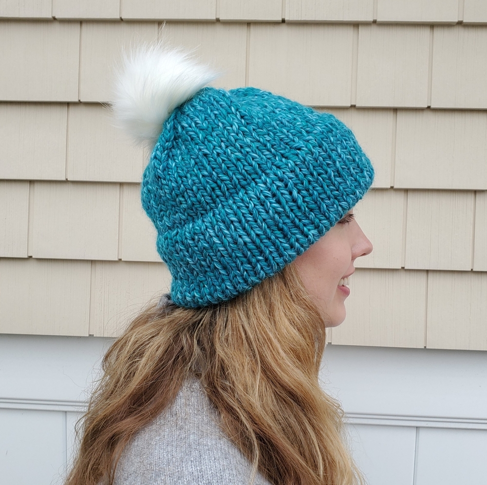 Handmade Thick-Brimmed Knit Beanie